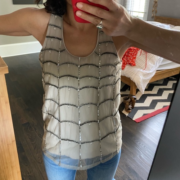 Alice + Olivia Silk Overlay Top XS - Picture 2 of 13